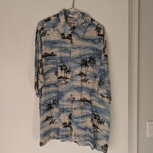 CAMPIA Men's XXL button up shirt with tropical and palm trees design